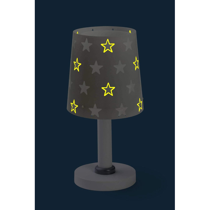 Дитяча настільна лампа Dalber Stars Grey, 15x15x30 см