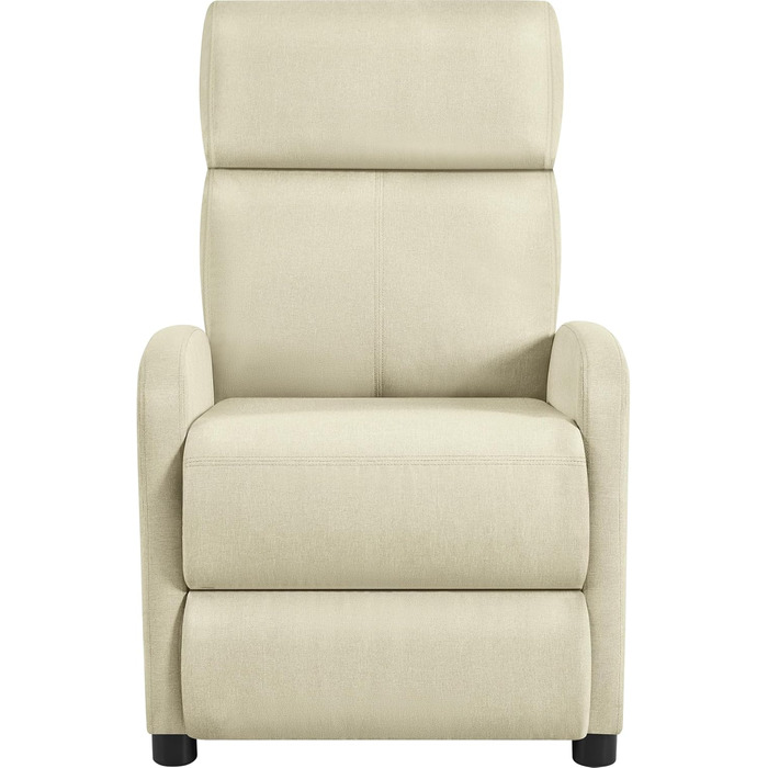 Крісло-релакс Yaheetech для телевізора з регульованою підставкою для ніг, крісло для відпочинку, бежеве, льон