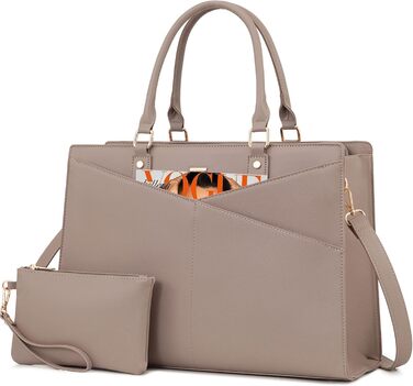 Сумка для ноутбука LOVEVOOK: жіноча сумка-шоппер, сумка для роботи, навчання, офісу, бізнесу, 15.6 дюймів, чорний (Y-khaki Sand)