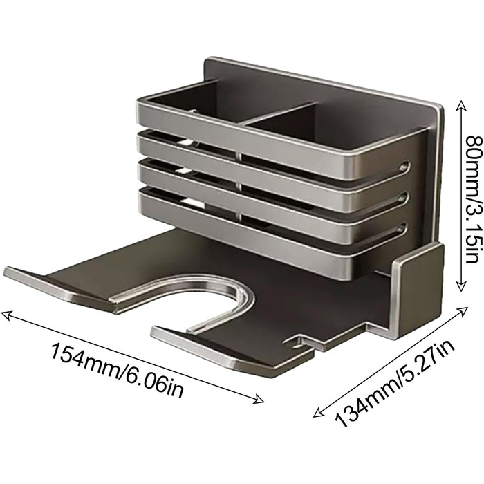 Настінний органайзер для фена Багатофункціональний тримач для ванної кімнати - самоклеючий