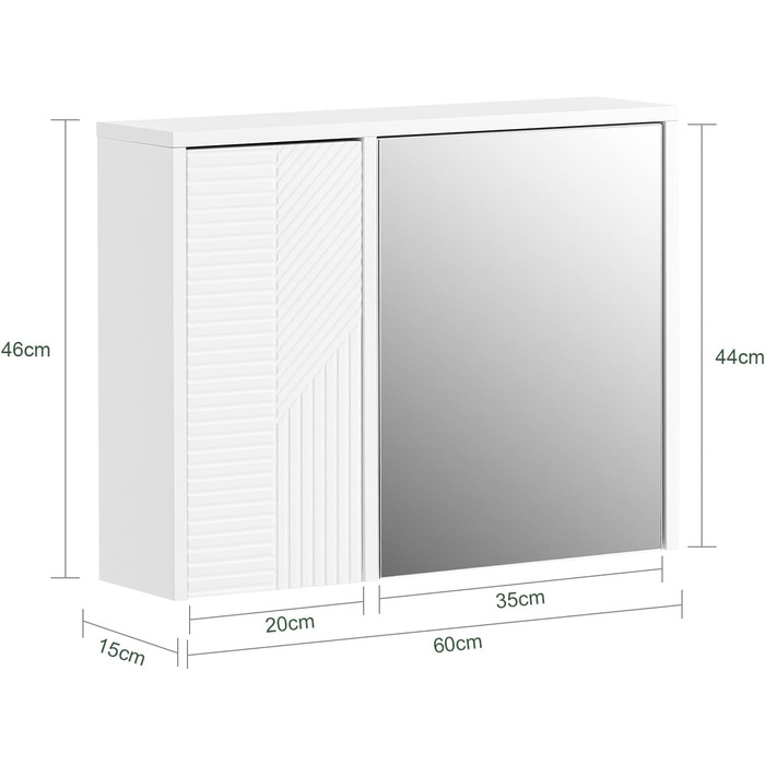 Купити Тумба для ванної з мішком для білизни, біла, 60x170x30см, BZR155-W (дзеркальна шафа)