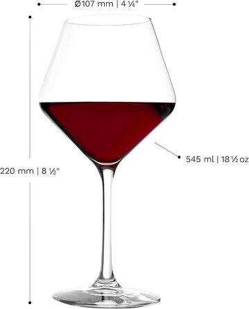 Бокали для червоного вина Stölzle Lausitz Revolution 6 шт, 490 мл - Кришталеві келихи для вина, міцні, для Бургундії