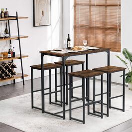 Набір кухонних меблів: стіл та 4 табурети (колір: коричневий)