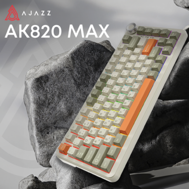 Бездротова механічна клавіатура Ajazz AK820 MAX Flying Fish Switch Retro Colour - 8000 mAh (AK820MAX