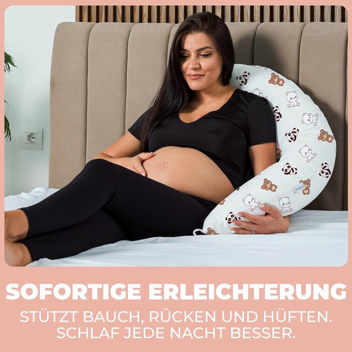 Підтримка для вагітних Stillkissen XXL 200x70 см. Подушка для годування та сну, бамбук, ергономічна, для вагітних та годуючих, з бавовняним чохлом, 100% бавовна, багатофункціональна