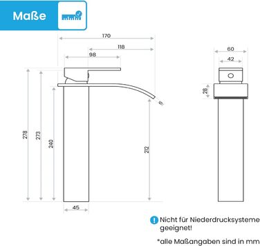 Змішувач для ванної кімнати Bächlein Tamina з водоспадом, однорідний, з довговічною керамічною картридж, комплект для монтажу, хром (висока якість)