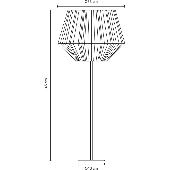 Торшер Paco Home Boho Rattan E27, Чорний (Ø33 см), Одноногий Чорний