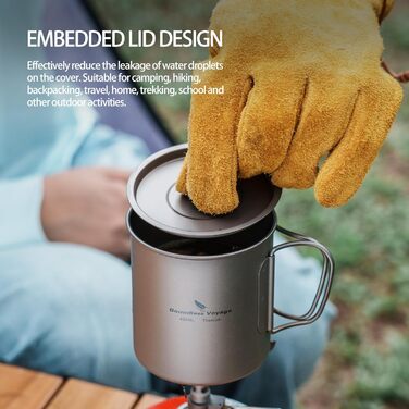 iBasingo Titan Camping Посуд: Чайник, Каструля, Кружка з кришкою та складним ручками (200-750мл) для кемпінгу, трекінгу, пікніка