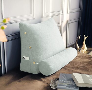 Подушка для спини, трикутна подушка для тіла, подушка для читання, 60 см (біла)