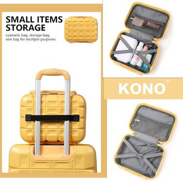 Набір валіз KONO 2 в 1: велика валіза 54 см + косметичка (білий)