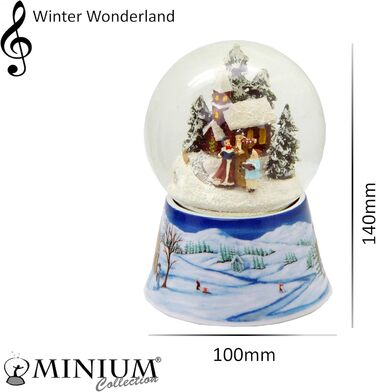 Шнеекюгель Різдвяна Прогулянка: Ностальгійна Зимова Пейзаж на Підставці з Мелодією, 100 мм, 20099