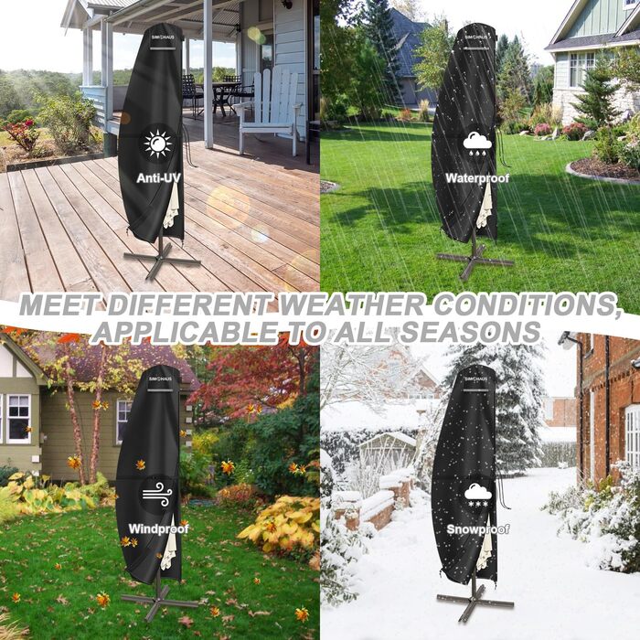 Чохол для парасольки 4м, захисний чохол для парасольки з розкривною тканиною (Ampelschirm) діаметром до 400 см. Захисний чохол для парасольки, чохол для подвійної парасольки, анти-UV, Oxford Fabric, 280x70/70 см (240x45/70/50 см)