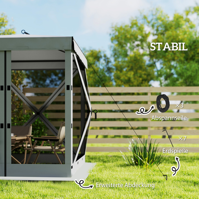 Намет-павільйон 1,85x1,85 м Водостійкий, Стабільний, Зимостійкий, Розкладний, з 4 сітчастими боковинами, кишенею, захистом від сонця SPF 30+