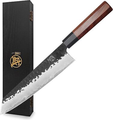 Японський ніж Mitsumoto Sakari Kiritsuke 23 см з ручкою з рожевого дерева (у дерев'яній коробці)
