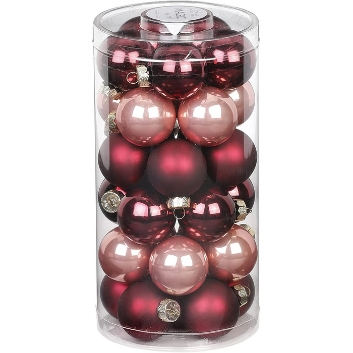 Чарівні скляні різдвяні кулі 4 см x 30 шт. ялинкові кулі (вінтажна троянда)