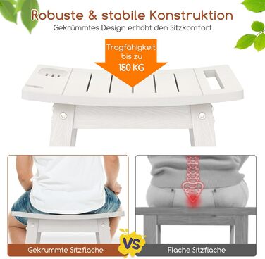 Дзеркальна душова кабіна COSTWAY з табуретом, біла, 41 x 31,5 x 43,5 см