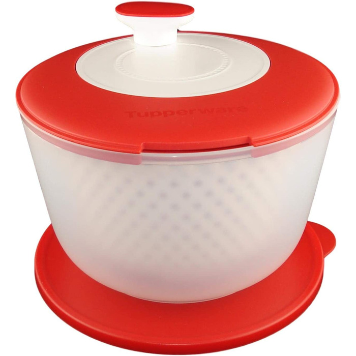 Сушарка для салату TUPPERWARE 3,8 л червоно-біла карусель для салату D226