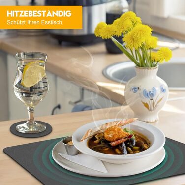 Набори серветок на стіл 6 шт. чорного кольору, миючі підставки під тарілки, серветки для дітей, осінні серветки, серветки зі штучної шкіри, підставки під тарілки