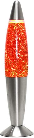Лава-лампочка з блискітками TIMMY Orange Silver H36см вкл. лампочку E14 ретро-дизайн блискуча лампа для молодіжної кімнати срібло, помаранчеві блискітки
