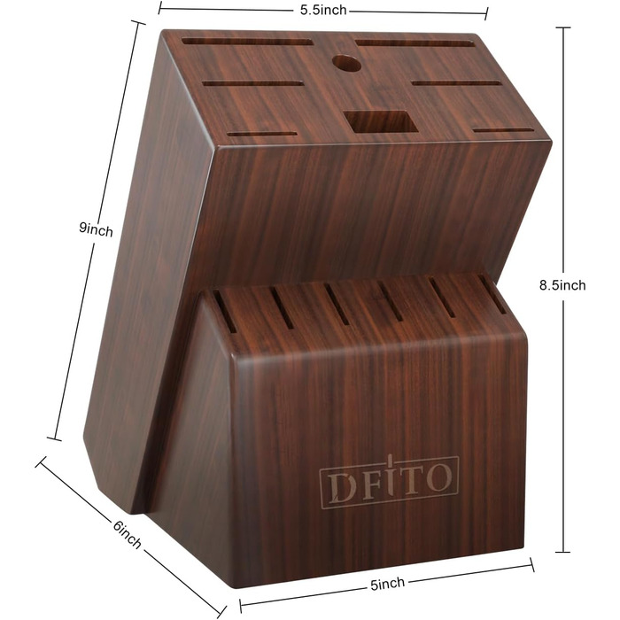 Набір кухонних ножів Dfito 15 предметів з підставкою: професійний набір ножів для кухні, кухонні ножі, кухонний набір, професійний кухарський набір, швейцарський ніж, точилка для ножів, коричневий