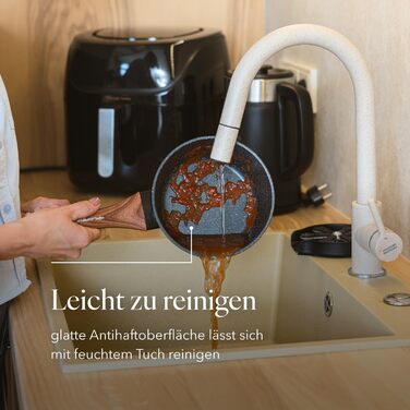 Набір посуду FLORINA MASTER BLACK 6 предметів: каструлі та сковороди з алюмінію з кришками, для індукції, газу, електроплити, кераміки. Можна мити в посудомийній машині