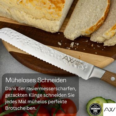 Набір кухонних ножів Rockingham Forge Ashwood 8 предметів з дерев'яною ручкою, точилка та ножиці – професійний набір з високоякісної нержавіючої сталі