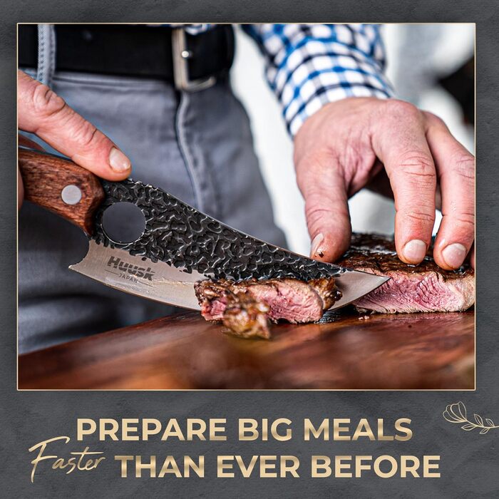 Японський ніж Huusk Kochmesser: професійний кухонний ніж для нарізки та подрібнення, оригінальна японська сталь, висока гострота