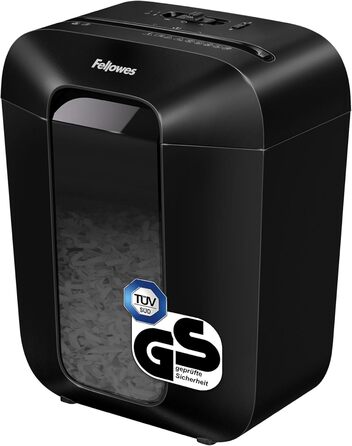 Fellowes LX50: Шредер для документів, 9 листів, Cross Cut, 17л, з блокуванням, чорний