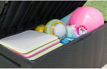 Скриня для саду Keter Capri 305л, сіра - водонепроникна коробка для зберігання подушок, інструментів, іграшок