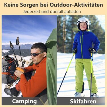 Електричні грілки для рук COTOP, набір 2 шт. з зарядним кейсом 14000 mAh, 3 режими нагріву до 56°C, для катання на лижах, кемпінгу, чорного кольору