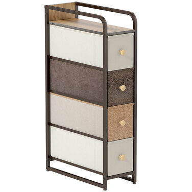 Комод з 4 висувними ящиками з фетру, органайзер з металевим каркасом, 20 x 47 x 84,5 см, різнокольоровий