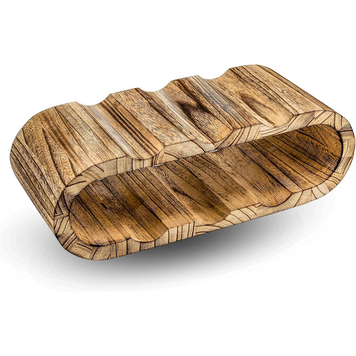 Стильна полиця для вина з дерева, на 8 пляшок, 2 яруси, з сонястим ефектом, злегка олійована, для кухні, їдальні, вітальні