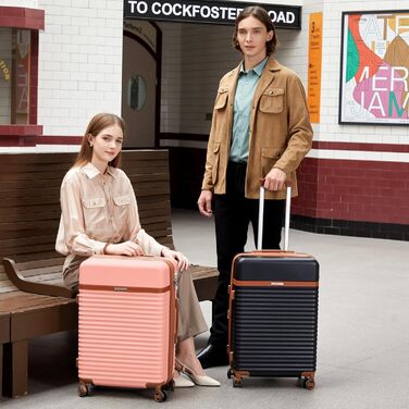 Набір валіз Joyway ABS 5шт з TSA-замком (рожевий) - розширюваний, з культурою та сумкою для подорожей