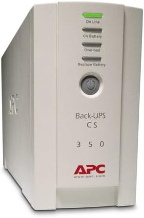 ДБЖ APC Back-UPS CS - BK350EI - джерело безперебійного живлення 350 ВА (4 виходи IEC, захист від перенапруг) Вихідна потужність 350 ВА одинарна