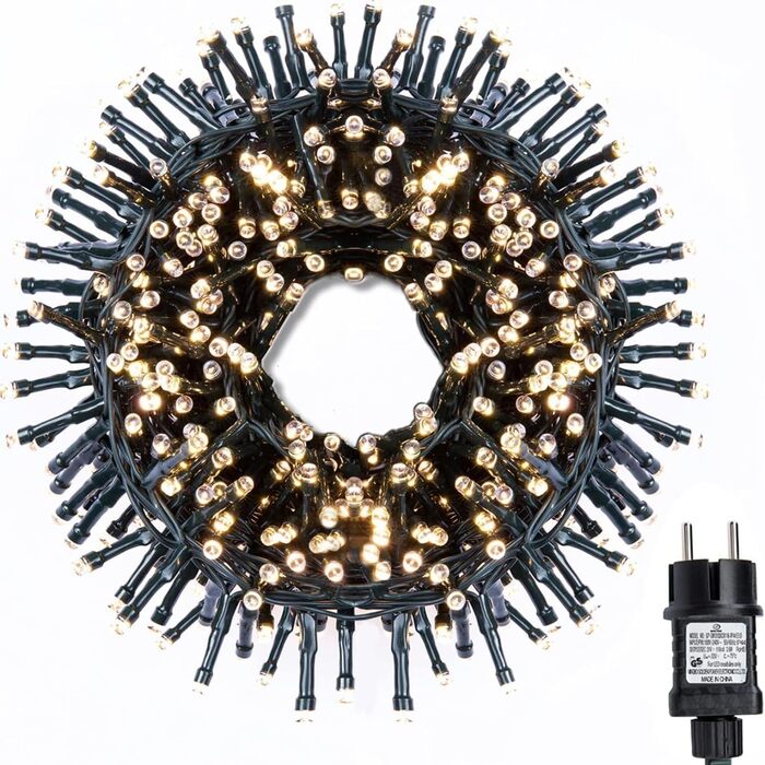 LED-гірлянда HoldOneLight на 750 LED, 15 м, тепле біле світло для декору інтер'єру, екстер'єру, саду та ялинки