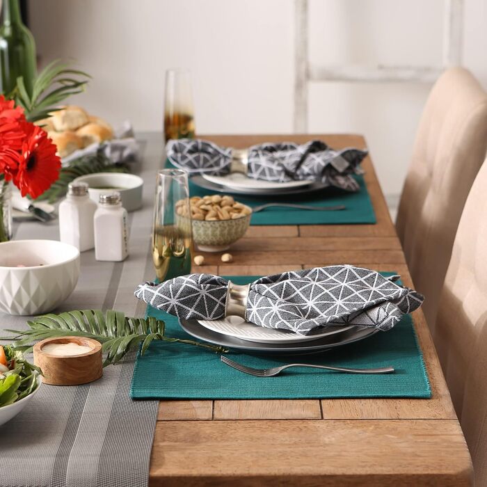 Набір тканинних серветок DII Basic Everyday Gerippte, 6 шт., 33 x 48 см, 100% бавовна, блакитний