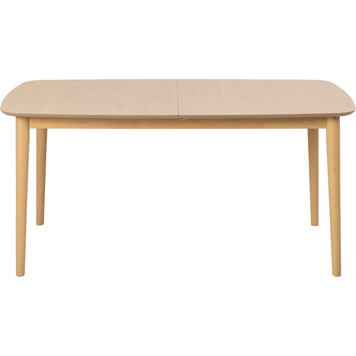AC Design висувний обідній стіл Monty для 6 осіб, прямокутна стільниця, білий дуб, круглі ніжки, кухонний стіл, 160 x 75 x 90 см