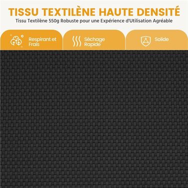 Розкішна розкладна шезлонг Yaheetech для саду, балкону та пляжу з подушкою та тримачем для напоїв (Чорний)