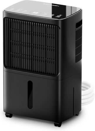 Електричний осушувач повітря з LED-дисплеєм, таймером та захистом від дітей | Осушує 16л вологи на добу | Для приміщень до 70м² | Енергоефективний осушувач з датчиком вологості | Білий/Чорний