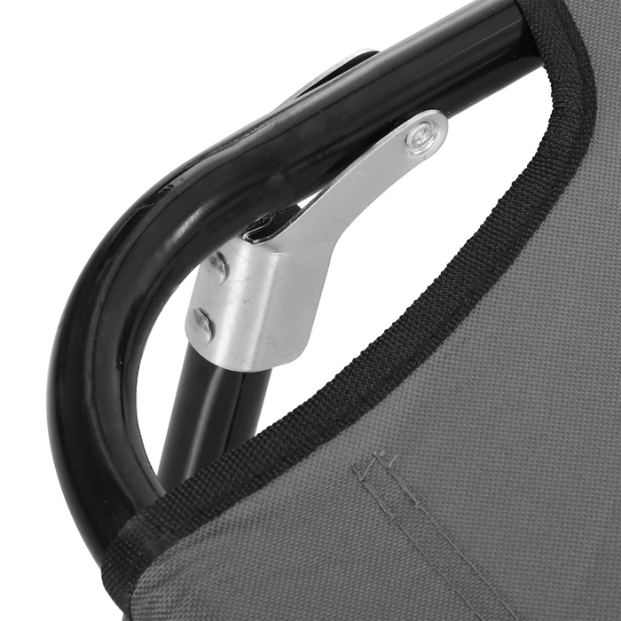 Шезлонг для відпочинку, спинка з 5 положеннями, швидковисихаючий матеріал, металевий каркас, 188 x 56 x 28 см, сірий