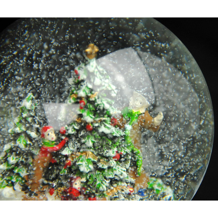 Шар Сніговий Засніжений Ландшафт з Механізмом - Декор Ялинки, 100 мм, 20273