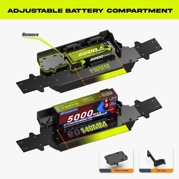 AMORIL 1/10 RTR Brushless RC Автомобіль 50+ км/год для Дорослих, Електричний Позашляховий Монстр-трак 4WD, Водонепроникний, 3S Lipo, Зелений