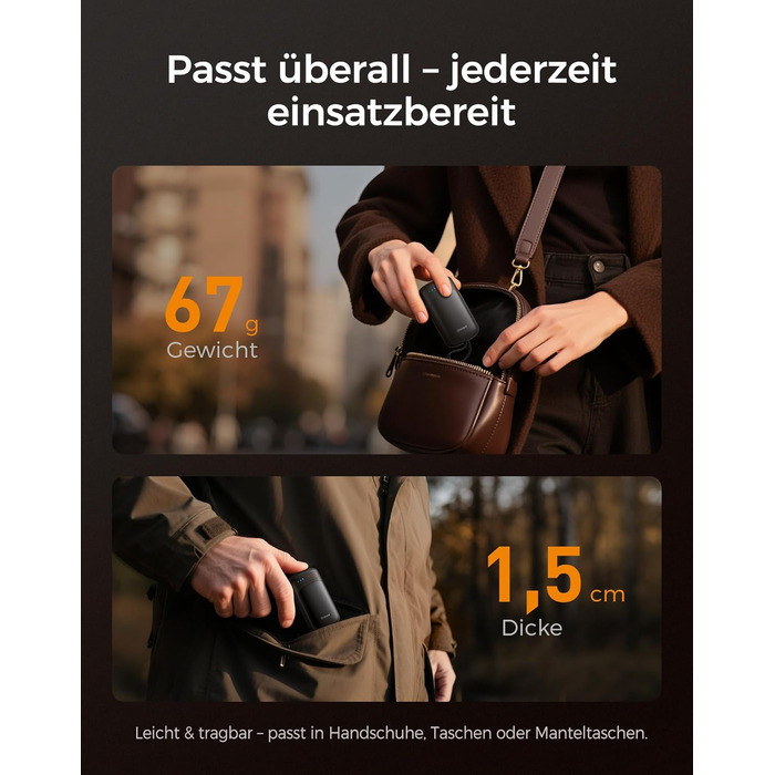 Електричні грілки для рук OCOOPA DuoHeat UT5 - чорні, для кемпінгу, полювання, подорожей, подарунок для чоловіків