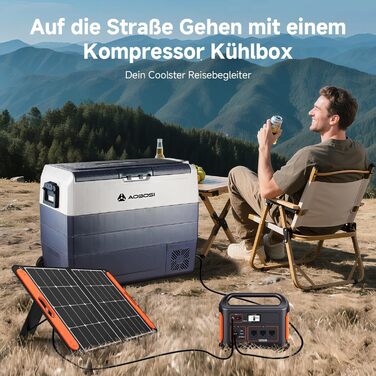 Автомобільний компресорний холодильник AAOBOSI 50л з Wi-Fi, 12/24V та 220V, охолодження до -20°C для авто, вантажівок, кемпінгу, з двома зонами