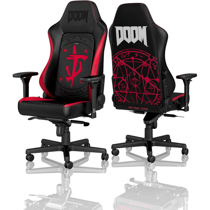Крісло ігрове Noblechairs Hero Doom Edition – PU-шкіра, до 150 кг, ергономічне, для дому та офісу