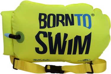 Сумка для сушіння і плавальний буй для безпечного плавання BornToSwim (міцний) Буй і сумка для плавання у відкритій воді для плавців і тріатлоністів 64 x 30 x 0,05 см флуоресцентно-зеленого кольору