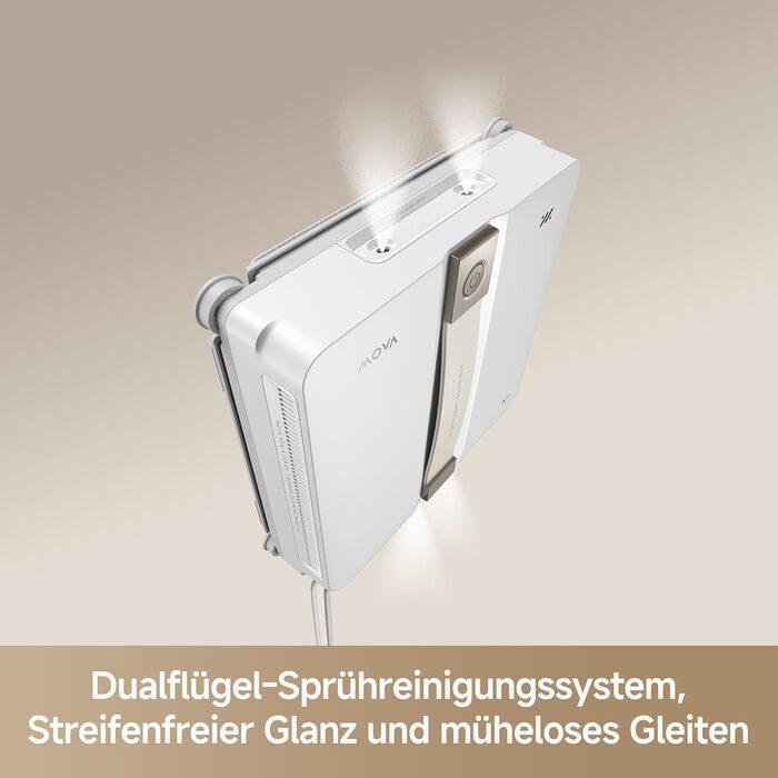 Робот для миття вікон MOVA N1, компактний, система подвійного розпилення, 8000 Па, безпечний, інтелектуальна навігація, повне покриття, все в одному