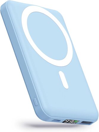 Вт PD, LED дисплей, USB-C, для iPhone 15/14/13/12 (Синій), 10000mAh, 22.5