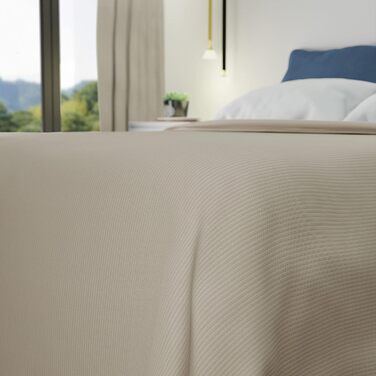 Покривало Byour3 для двоспального ліжка зі змішаної бавовни 230x275 см бежеве