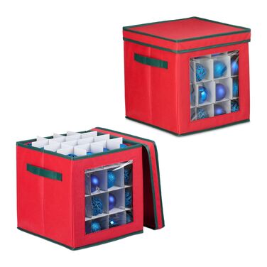 Набір з 2 коробок для зберігання новорічних кулічок Relaxdays